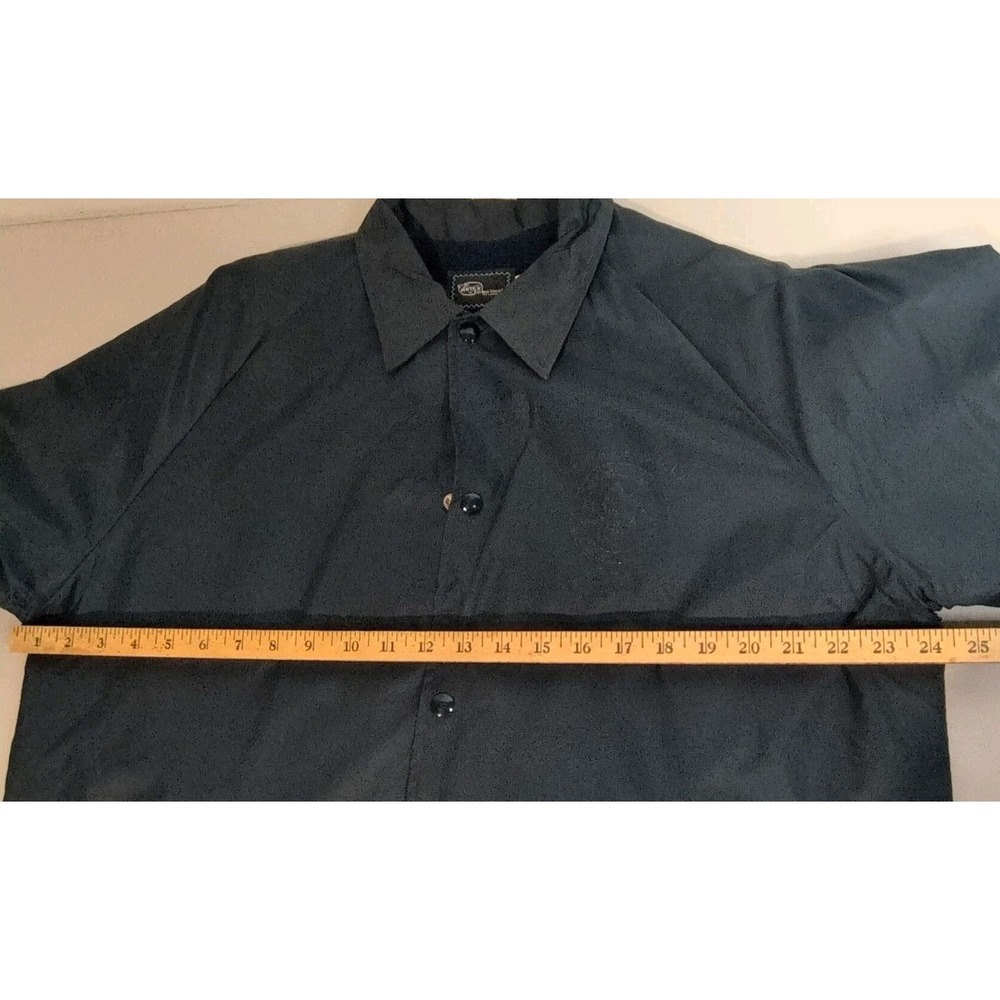 Vintage Artex Men's Navy Blue Windbreaker Jacket Sz L Faded Symbol USS Haleaka - Picture 7 of 12